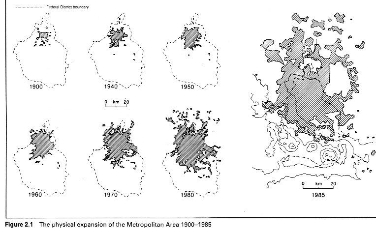 Physical Expansion of the Metropolitan area, 1900-1985 [Ward 1990]